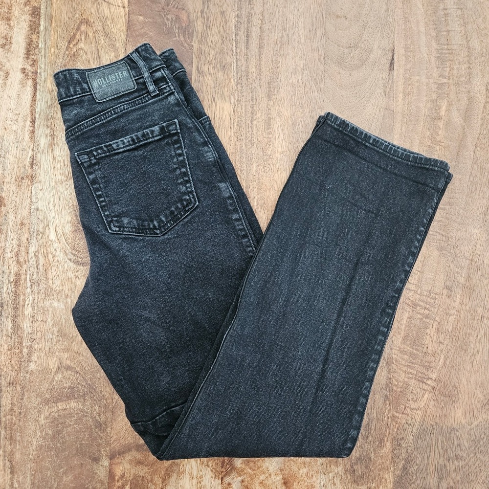 Hollister Ultra High Rise Dad Jeans Womens 25 Black Wash Vintage Stretch 1R
